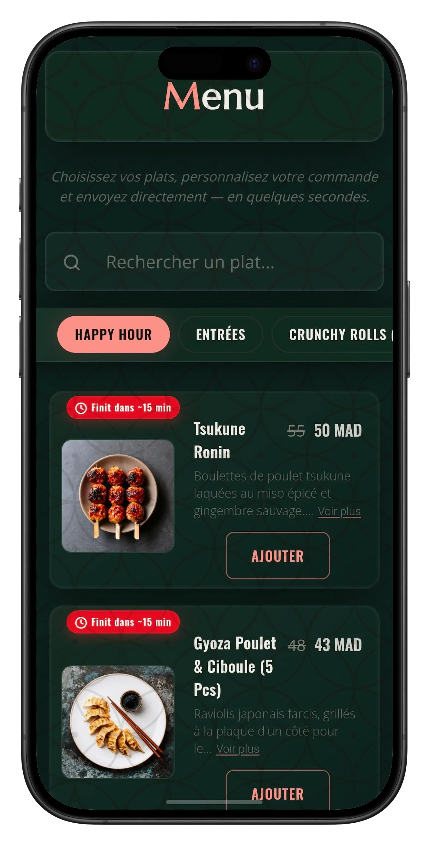 Menu client direct